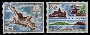 FSAT TAAF Scott C100-C101 MNH** Map and Views of Penguin Islands airmail set