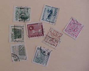 KOREA STAMPS #368/395  USED 8 DIFF.  cat.$23.50