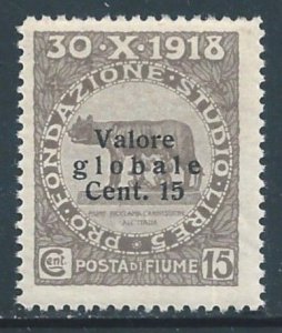 Fiume #75 NH 15c Romulus & Remus Statue Issue Surcharged