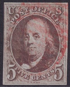 #1a Used, VF, 4 margins, sharp image (CV $450 - ID47913) - Joseph Luft