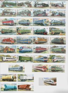 Ukraine All series of stamps Steam and diesel locomotives electric trains, MNH