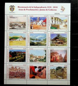 COLOMBIA Sc 1249 NH MINISHEET OF 2010 - ART - (CT5)