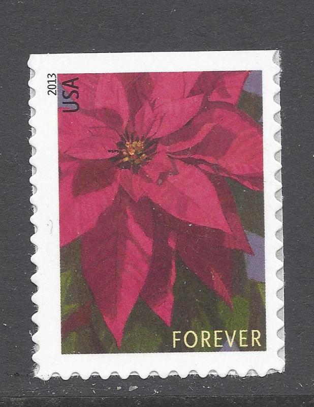 #4816 Forever  Christmas 2013 Poinsetta Booklet Single MNH