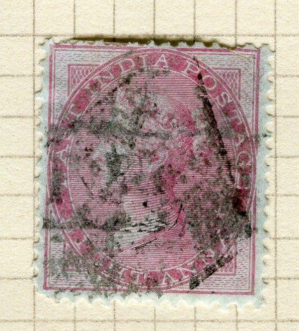 INDIA;  1855 early classic QV issue no. wmk used 8a. value 