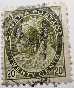 Stamp Canada 1898 Queen Victoria A32 #83 10c brown violet used