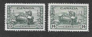 Canada  Scott #O258-O259  Mint H  perf OHMS Scott CV $18.00 