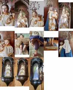 VIRGEN CAP I POTA EN TALLA POLICROMADA DEL SIGLO XIX EN URNA CAPILLA