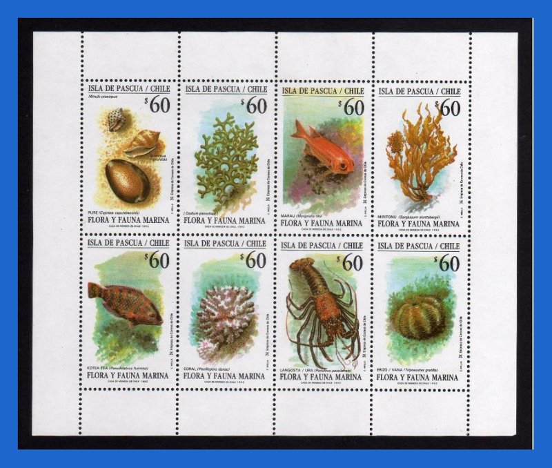 1992 - Chile - Sc. 1010 - H 8 - FLORA Y FAUNA MARINA ISLA PASCUA” - MNH - CH- 34