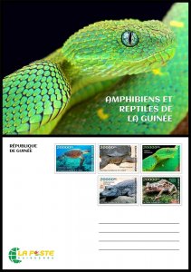 GUINEA 2023 STATIONERY CARD - REPTILES FROGS TURTLE TURTLES CROCODILE SNAKES-