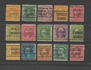 30 Chicago, Illinois Precancels on Early 20th Century Stamps