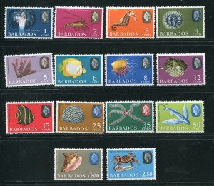Barbados 267-280 Fish, Marine Life Stamp Set MNH 1965