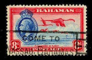 ES-14787 1935 Bahamas Scott #96 (SG #145) - 8d KGV Flamingos in Flight - used