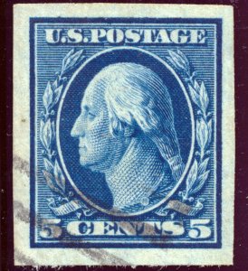 US 347 5¢ 1909 George Washington imperf VF used