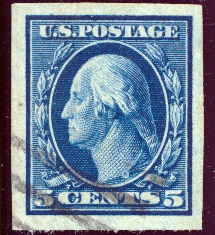 US 347 5¢ 1909 George Washington imperf VF used