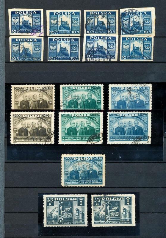 Poland 1940s Used Stock Accumulation (Appx 80 Items) (DD182