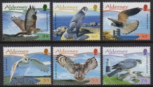 Alderney Birds Raptors Buzzard Falcon Kestrel Owl Sparowhawk 2008 MNH