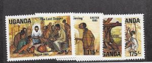 Uganda, 443-46, Easter 1985 Singles, **MNH**