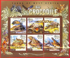 A4788 -SIERRA LEONE -ERROR IMPERF: 2015 Crocodiles, Butterflies, Birds, Gorillas