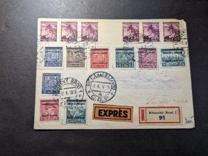 1939 Registered Express Germany Bohemia and Moravia Cover Nemecky Brod