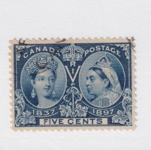 CANADA #54 used  face free cancel JUBILEE  5 cent blue