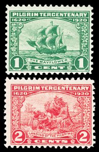 Scott 548,549 1920 1c-2c Pilgrim Issue Mint F-VF NH Cat $21.25