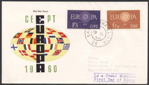 Ireland 1960 Sc 175-6 Europa CEPT Flags Philatelic FDC HR