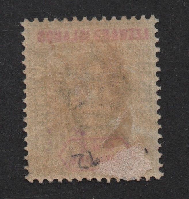 $Leeward Islands Sc#37 Used/VF, remnants on back, Cv. $140