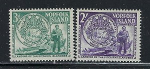 Norfolk Is 19-20 MNH 1956 set