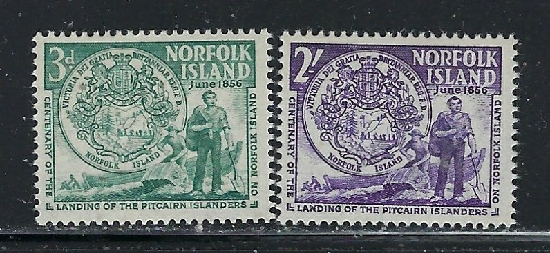 Norfolk Is 19-20 MNH 1956 set