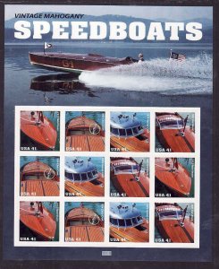 USA-Sc#4160-3- id10-unused NH sheet-Speed Boats-2007-