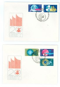 German Democratic Republic (DDR) 1388-92 1972 Society for Sports Technology - set of five on two unaddressed first day covers wi
