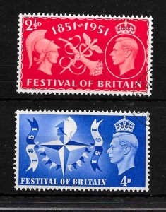 GB KGVI, 1951 SG513-514, 2½d-4d Festival of Britain Set (2) Superb Used