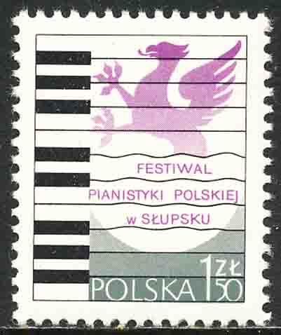 Poland 1977 Sc 2233 Slupsk Piano Festival Keyboard Stamp MNH