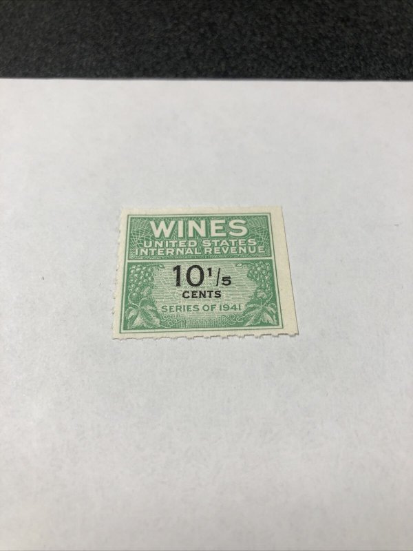 US # 184A WINES United States Internal Revenue stamp 10 1/2 cent 1941 - VF - MNH