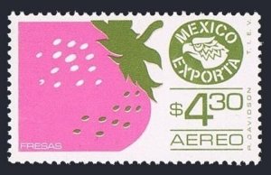 Mexico C496 unwmk block/4,MNH.Michel 1509. Mexico Exports 1975.Strawberry.