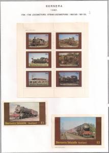 SCOTLAND - BERNERA - 1982 - Locomotives (9) - 6v Perf, Min, D/L Sheets - MLH