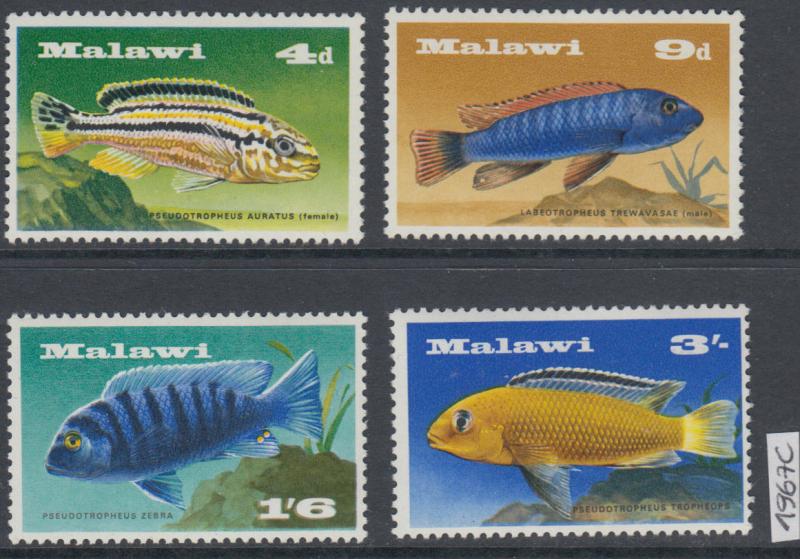 XG-AK599 MALAWI - Fish, 1967 Marine Life, Nature MNH Set