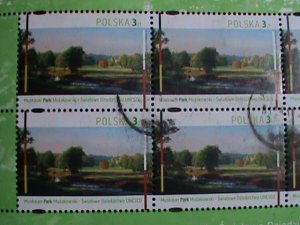 ​POLAND STAMP-BEAUTIFUL  MUSKAUER PARK- POLAND-USED MINI FULL SHEET VERY FINE