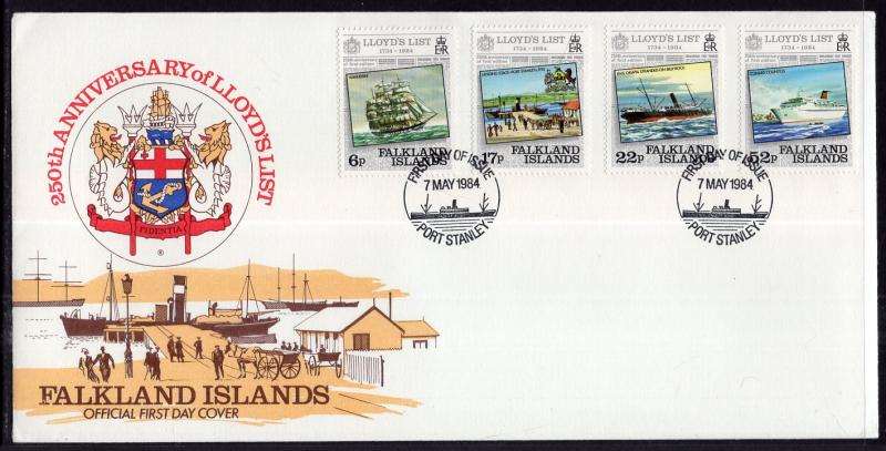 Falkland Islands 404-407 Lloyd's List U/A FDC