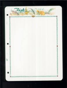 White Ace Historical Stamp Album Pages Fish Topical Blank Pages Pack of 12