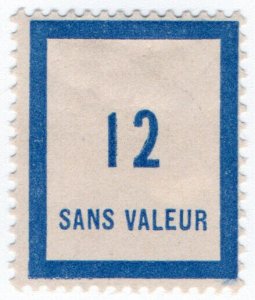 (I.B) France Cinderella : Postman's Training Stamp 12c (Postage Due)
