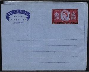 KUWAIT QE GB 6d airletter optd for use in Kuwait, unused...................19101