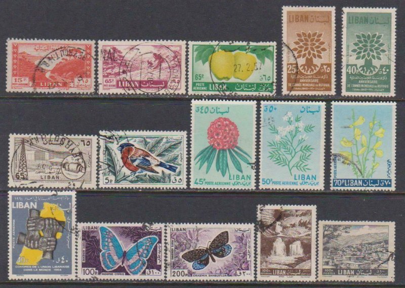 15 F-VF Used Lebanon Airmail & Regular - I Combine S/H