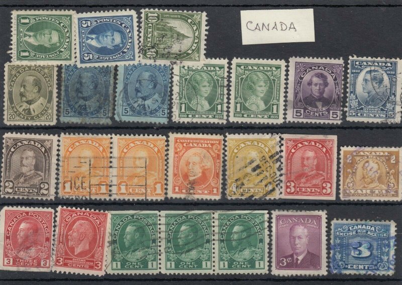 Canada KEVII/KGV/KGVI Unchecked Collection Of 23 Fine Used JK8108