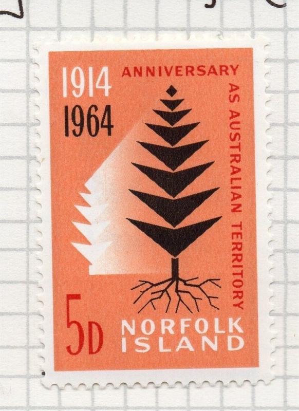 Norfolk Island 1964 Early Issue Fine Mint Hinged 5d. 096329