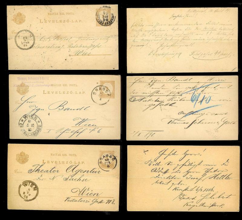 HUNGARY (60) Early Postal Cards All postally cancelled & used c1890s