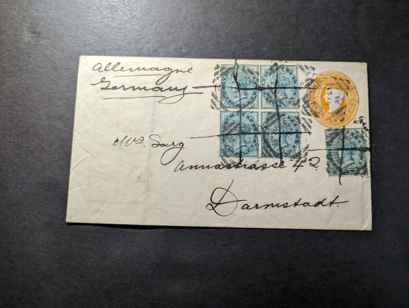 1895 India Cover Bombay GPO to Darmstadt Germany