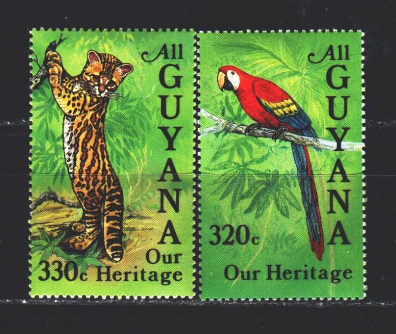 Guyana. 1984. 1305-6 from the series. Guyana fauna. MNH.