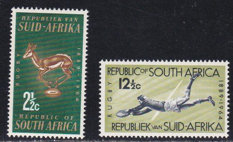 South Africa # 301-302, Rugby - Springbok, Hinged, 1/3 Cat.