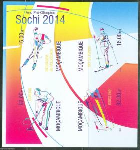 MOZAMBIQUE 2013 PRE OLYMPIC YEAR SOCHI WINTER GAMES SHEET IMPF  MINT NH